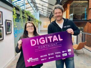 Dundee City Council's Meg Brough and gaming mogul Chris van der Kuyl