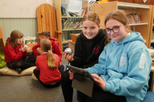 Learners from Corstorphine Primary School show what they've learned with their new Sphero BOLTs and Apple iPads